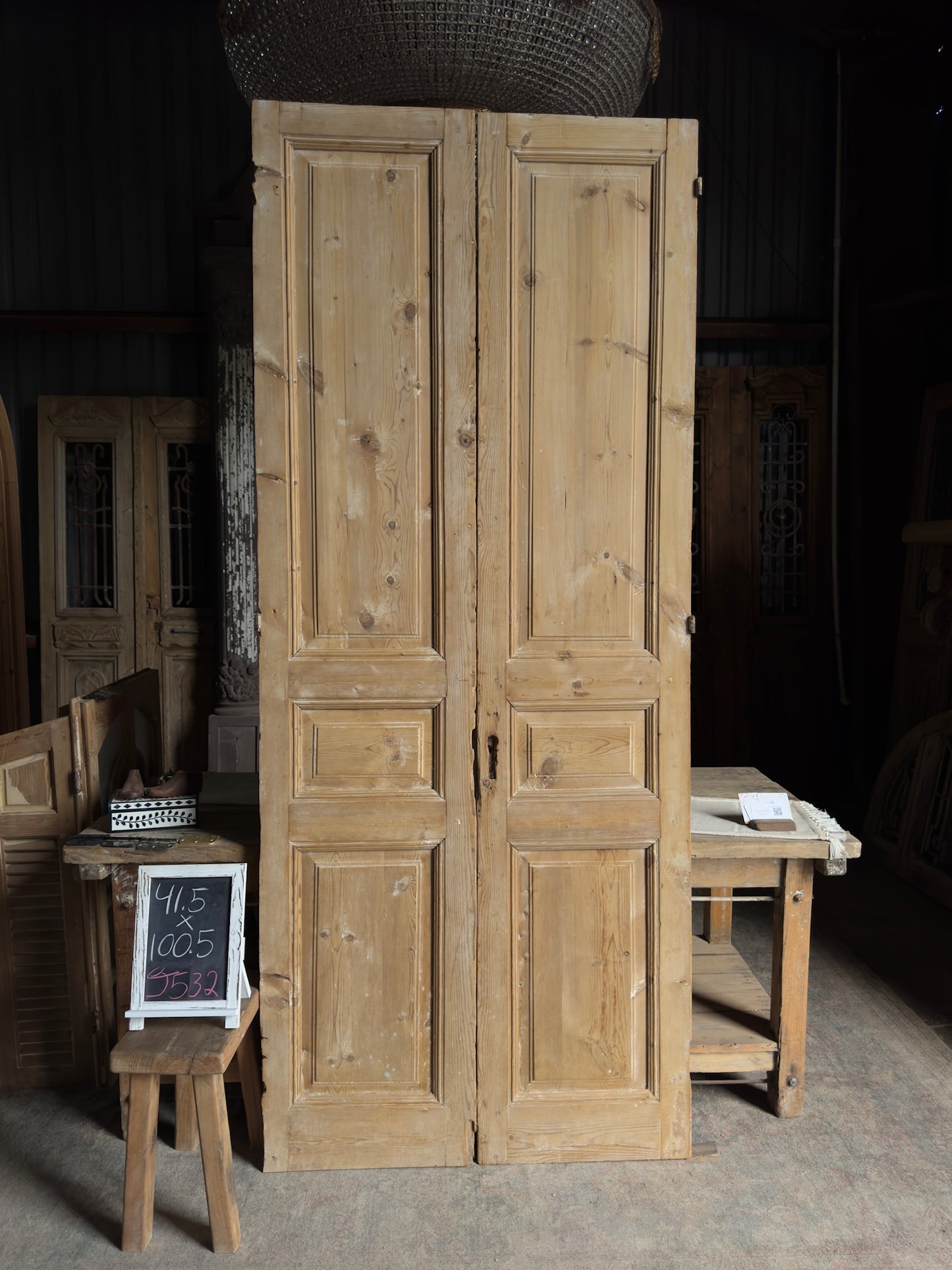 Solid French Antique Doors - 41.5x100.5 J532