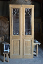 Elegant Tall Iron Antique French Doors - 47x105 - L109