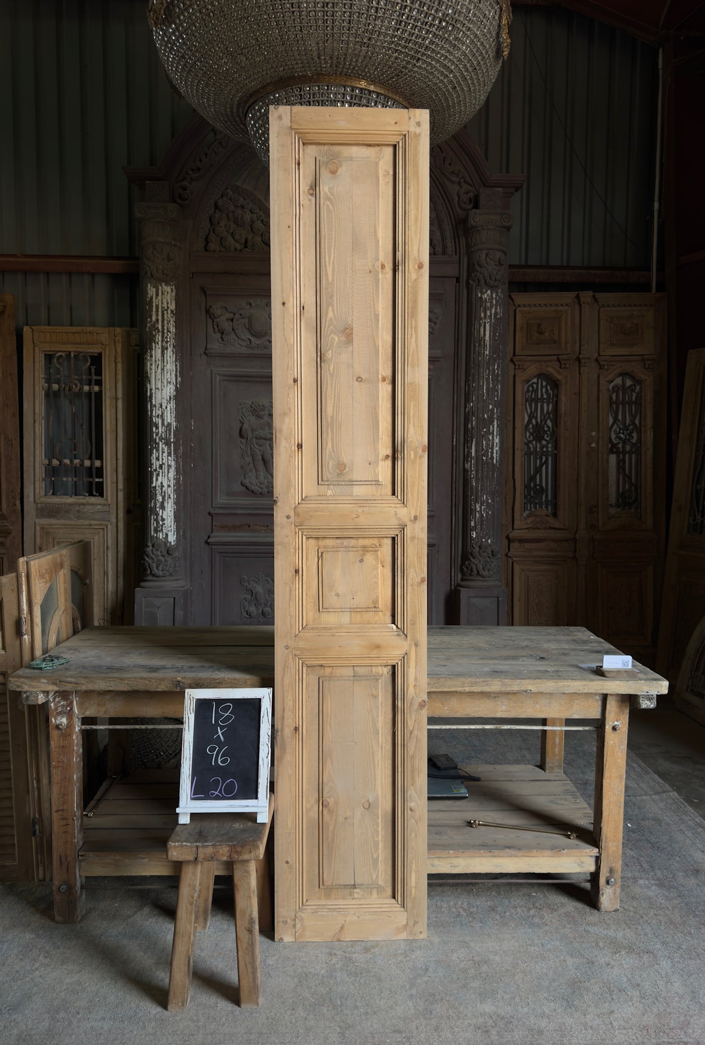 Handcrafted 3 Panel Solid Single Door - 18x96 L20