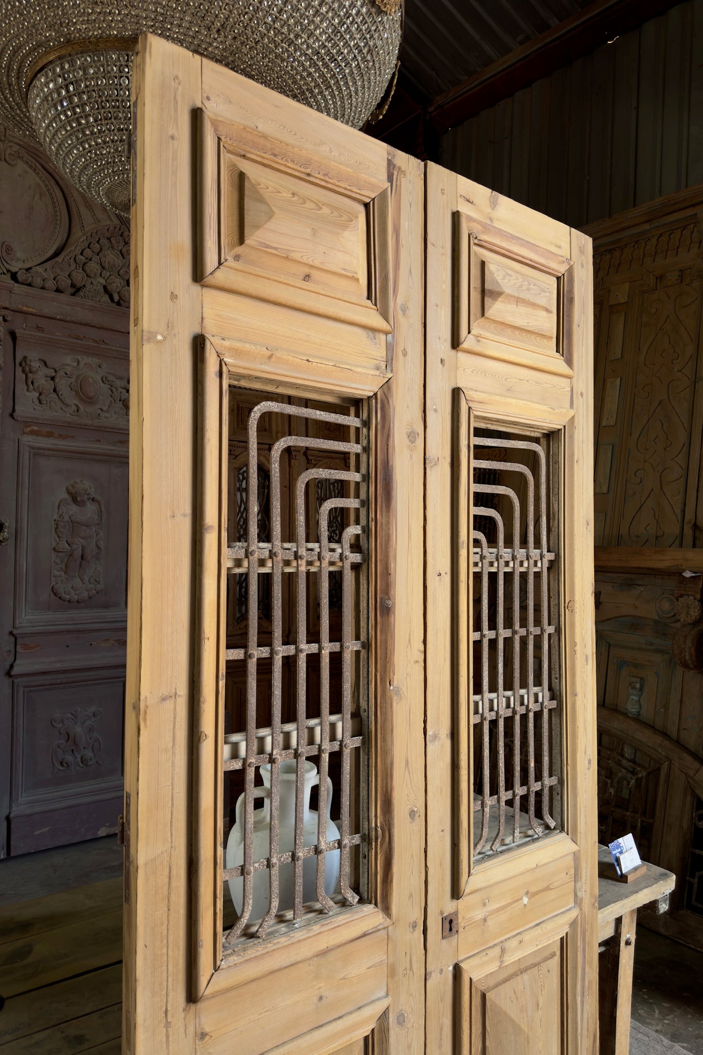 Antique Iron French Doors - 43.5x93.5 K295