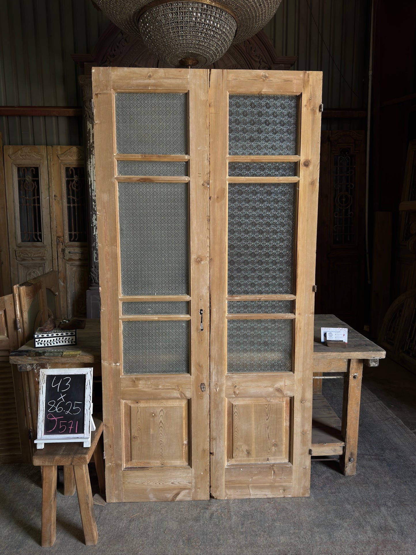 Glass Antique French Doors - 43x86.25 J571