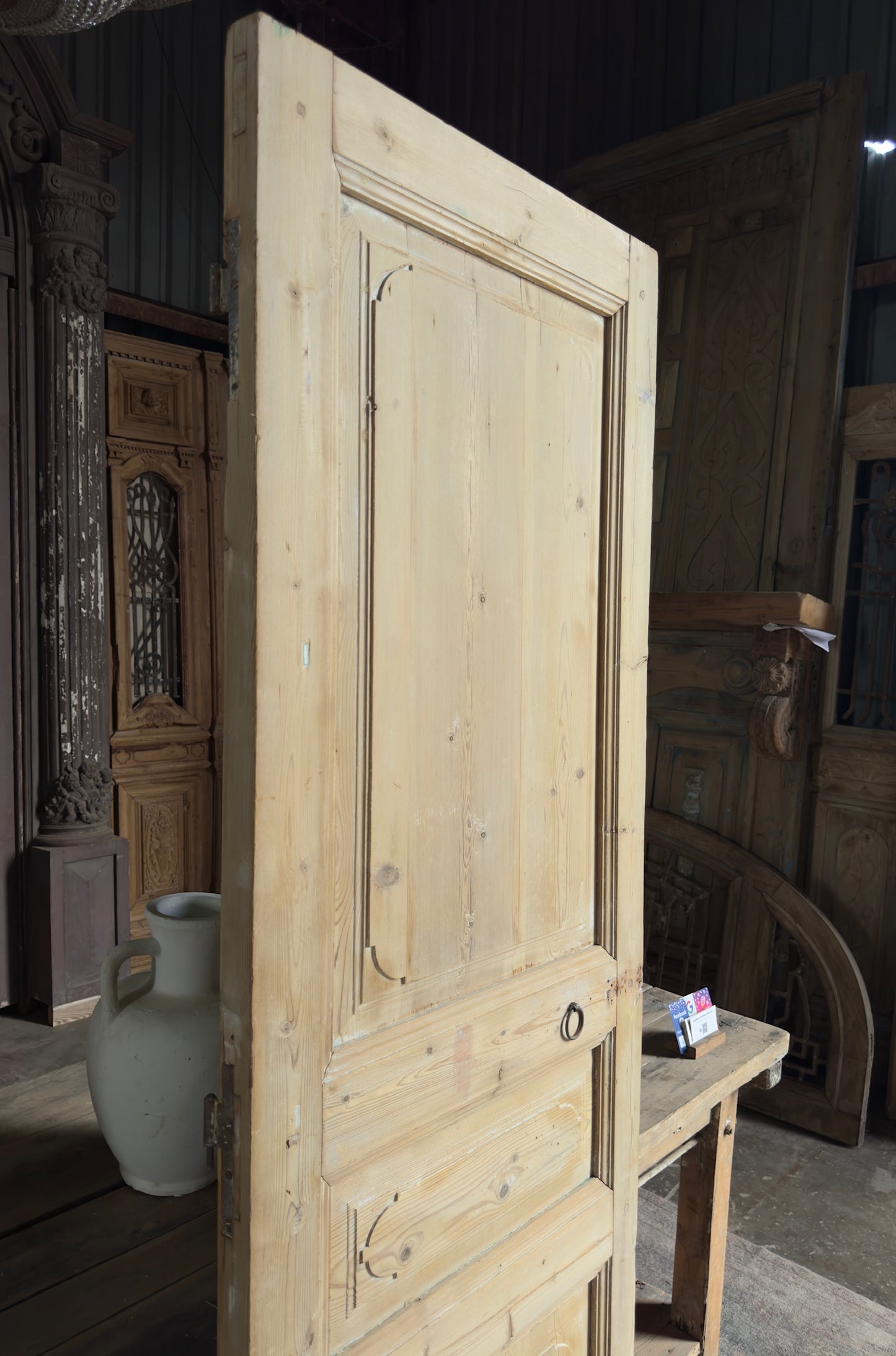 3 Panel Single Solid Antique Door - 26.5x82 K231