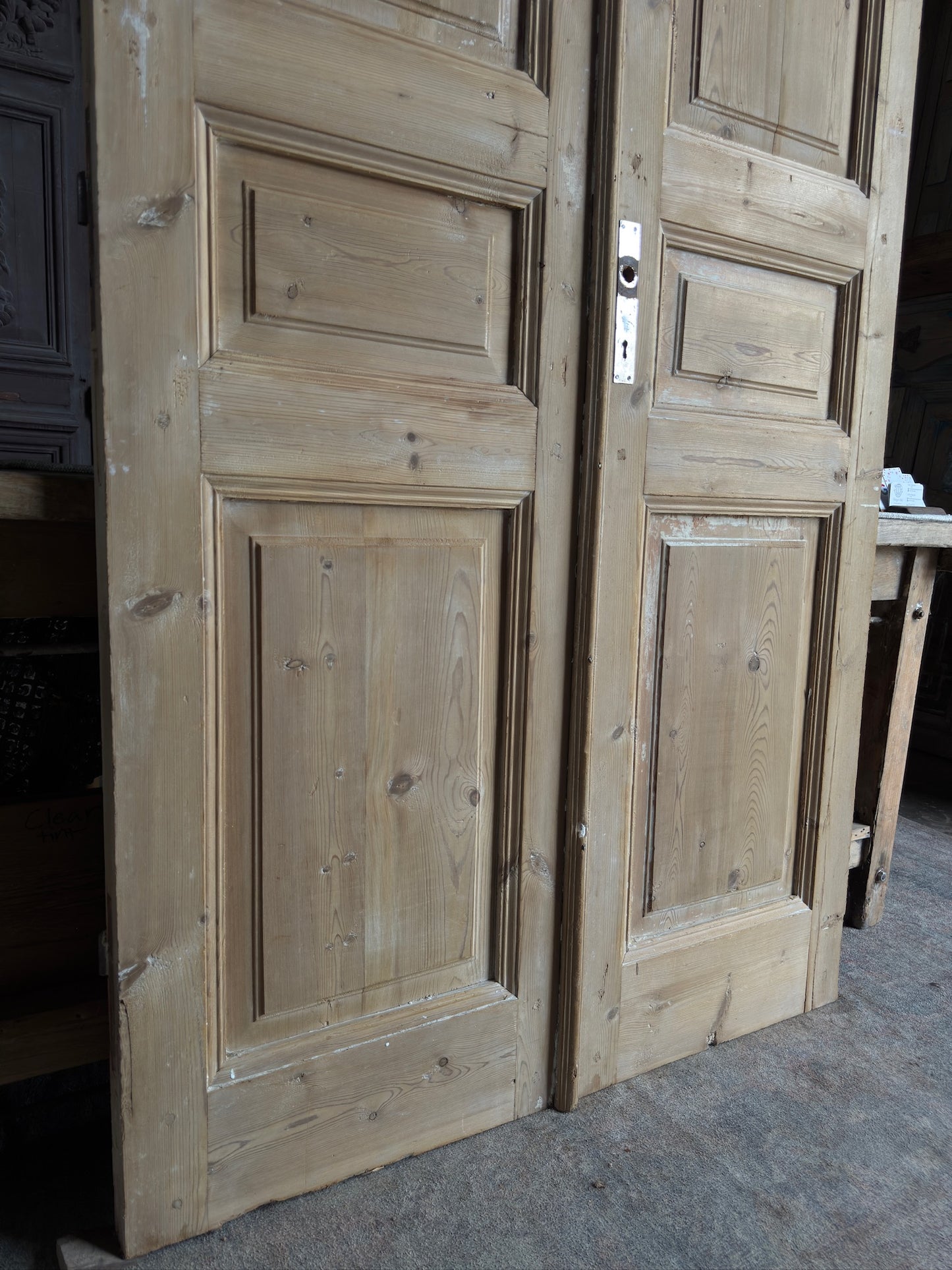 3 Panel Antique Solid French Doors - 43.5x100 J341