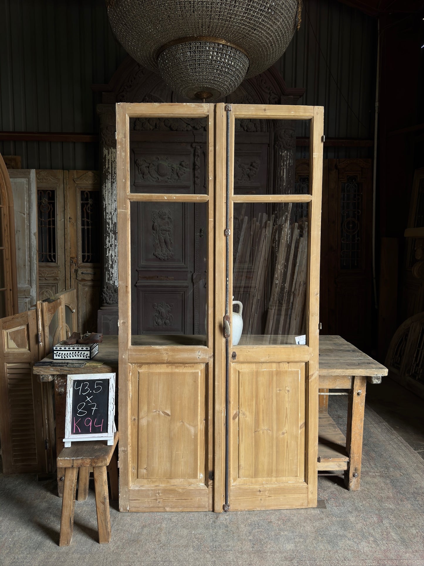 Glass Antique French Doors - 43.5x87 K94