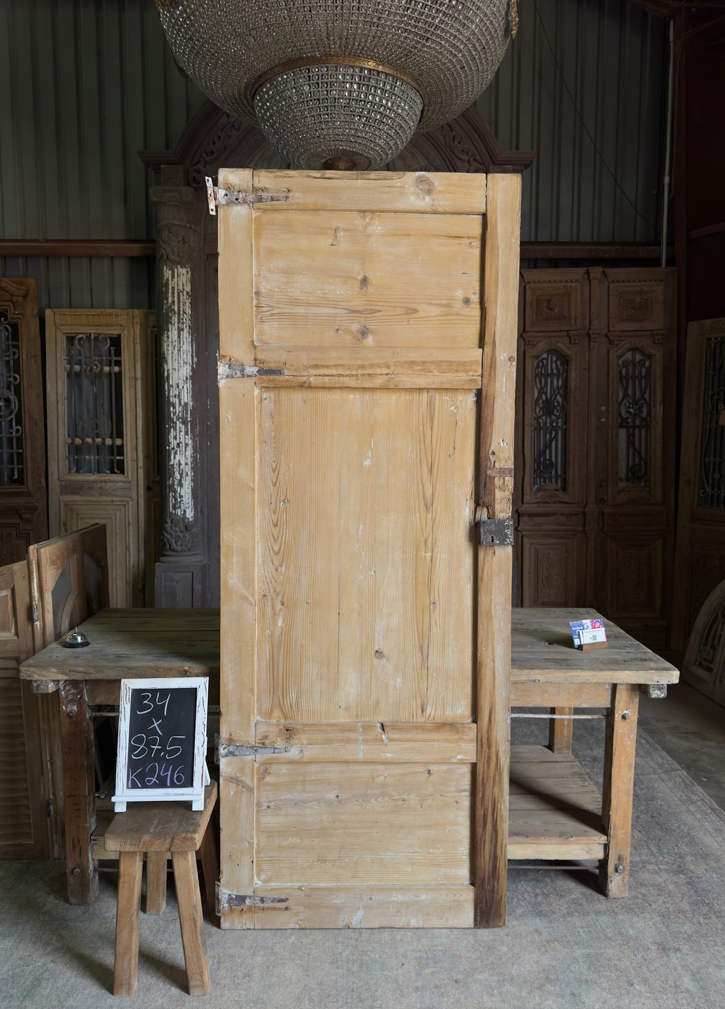 3 Panel Single Solid Antique Door - 34x87.5 K246