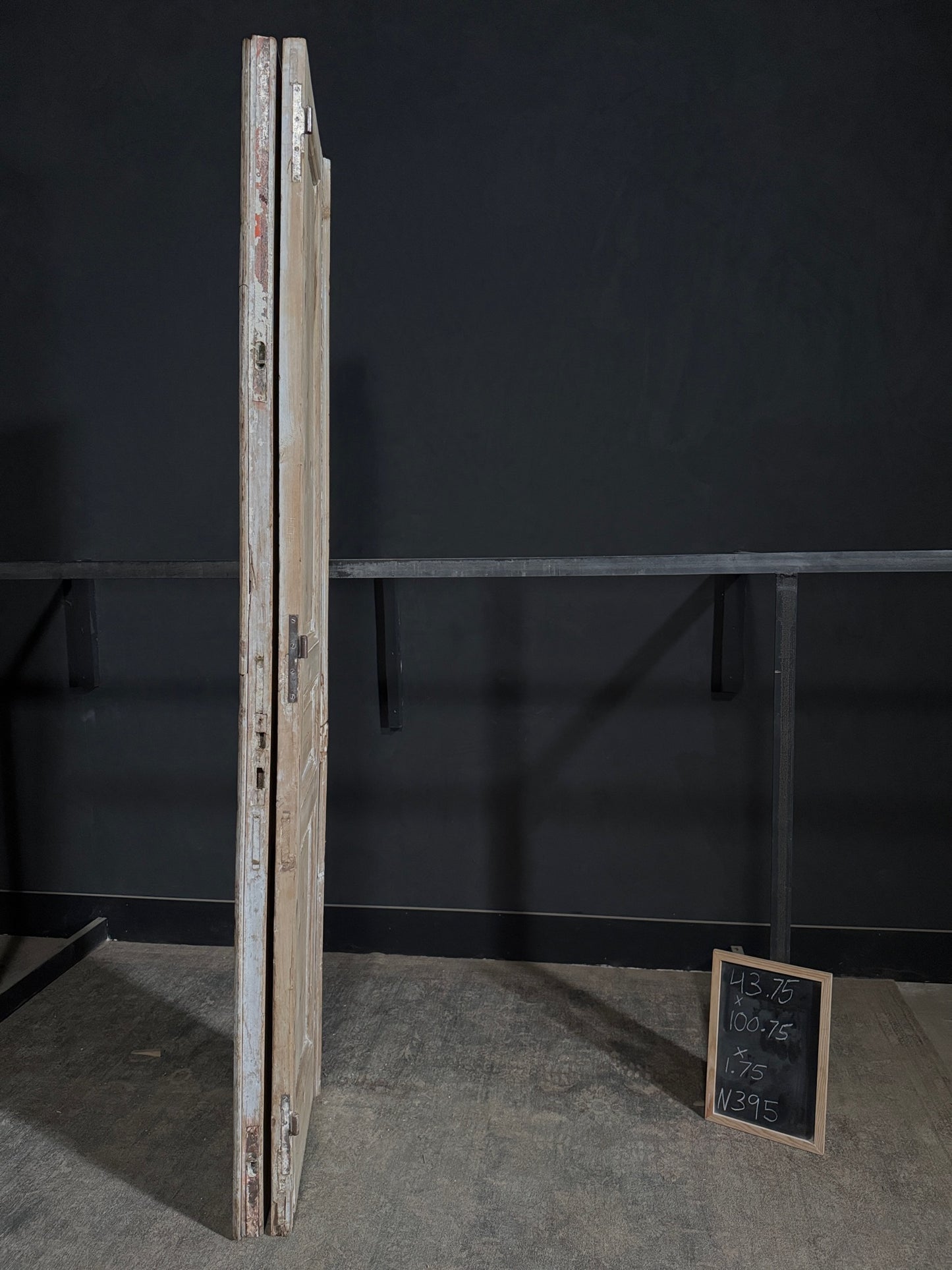 Antique 3 Panel Solid Double Doors - 43.75x100.75 - N395