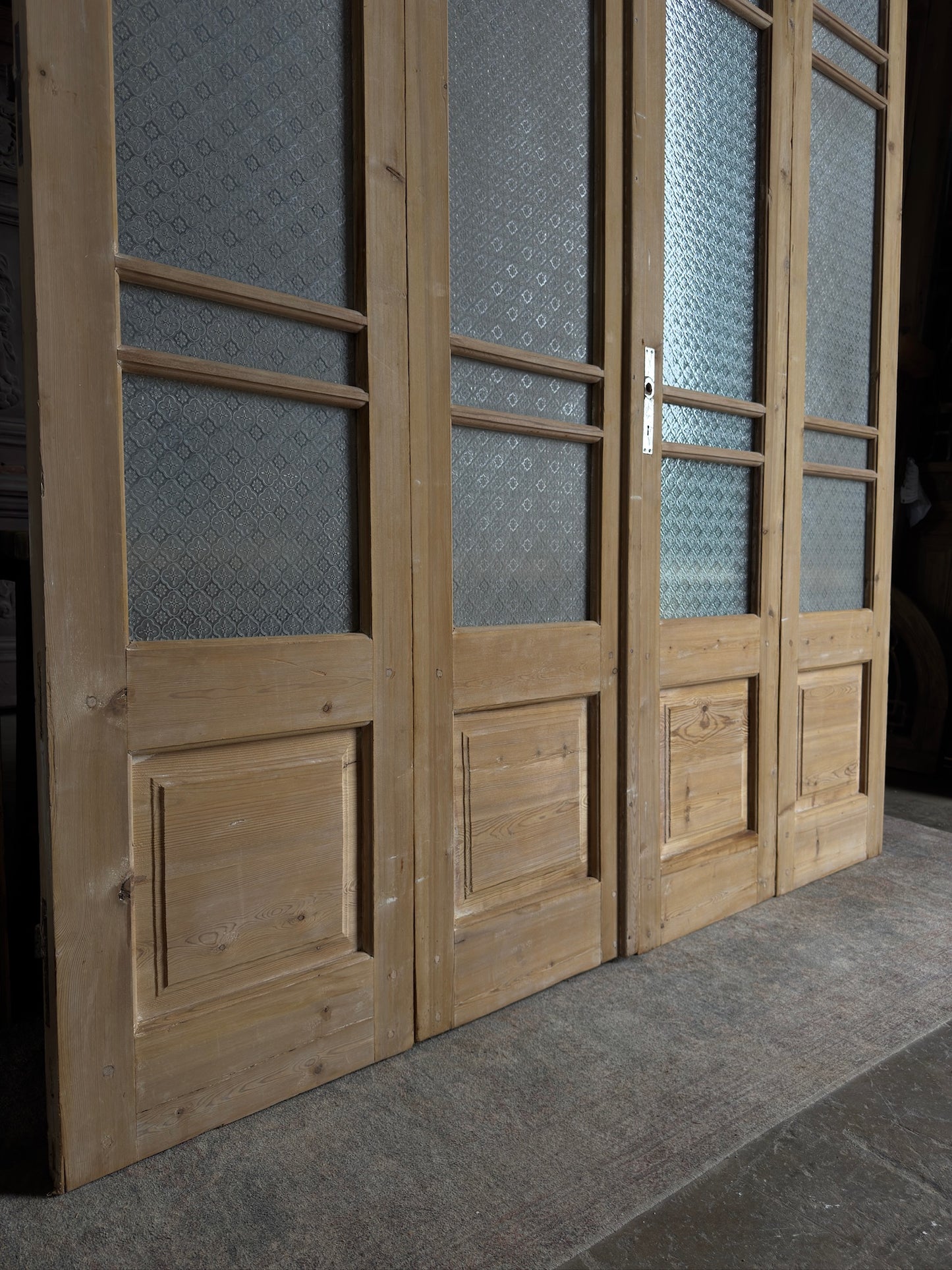 Antique Bi-Fold French Glass Doors - 84.5x99 J583