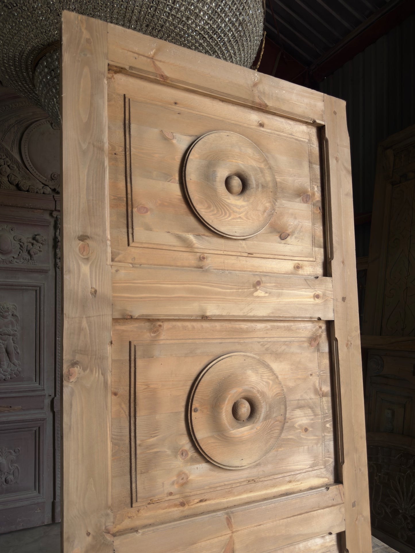 Handcrafted 4 Panel Carved Single Door - 32x96 K7
