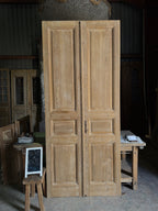3 Panel Antique Solid French Doors - 43.75x101.5 J370