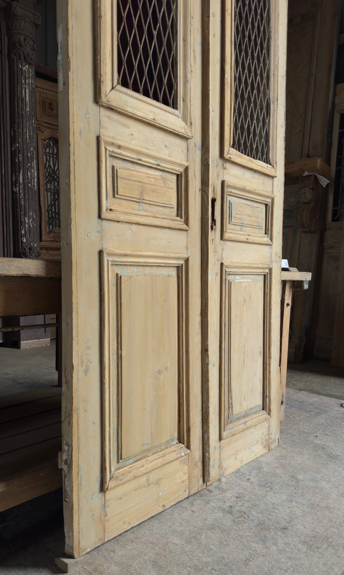 Classy Antique Iron French Doors - 44x102 K464