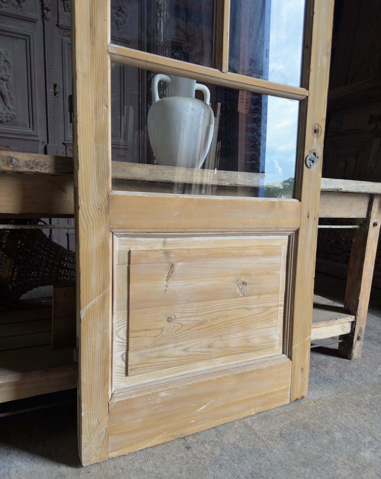 Unique 3 Lite Antique Glass Single Door - 30.75x79.5 K126