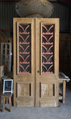 Antique Iron 2 Panel Double Doors - 51x99 - L668