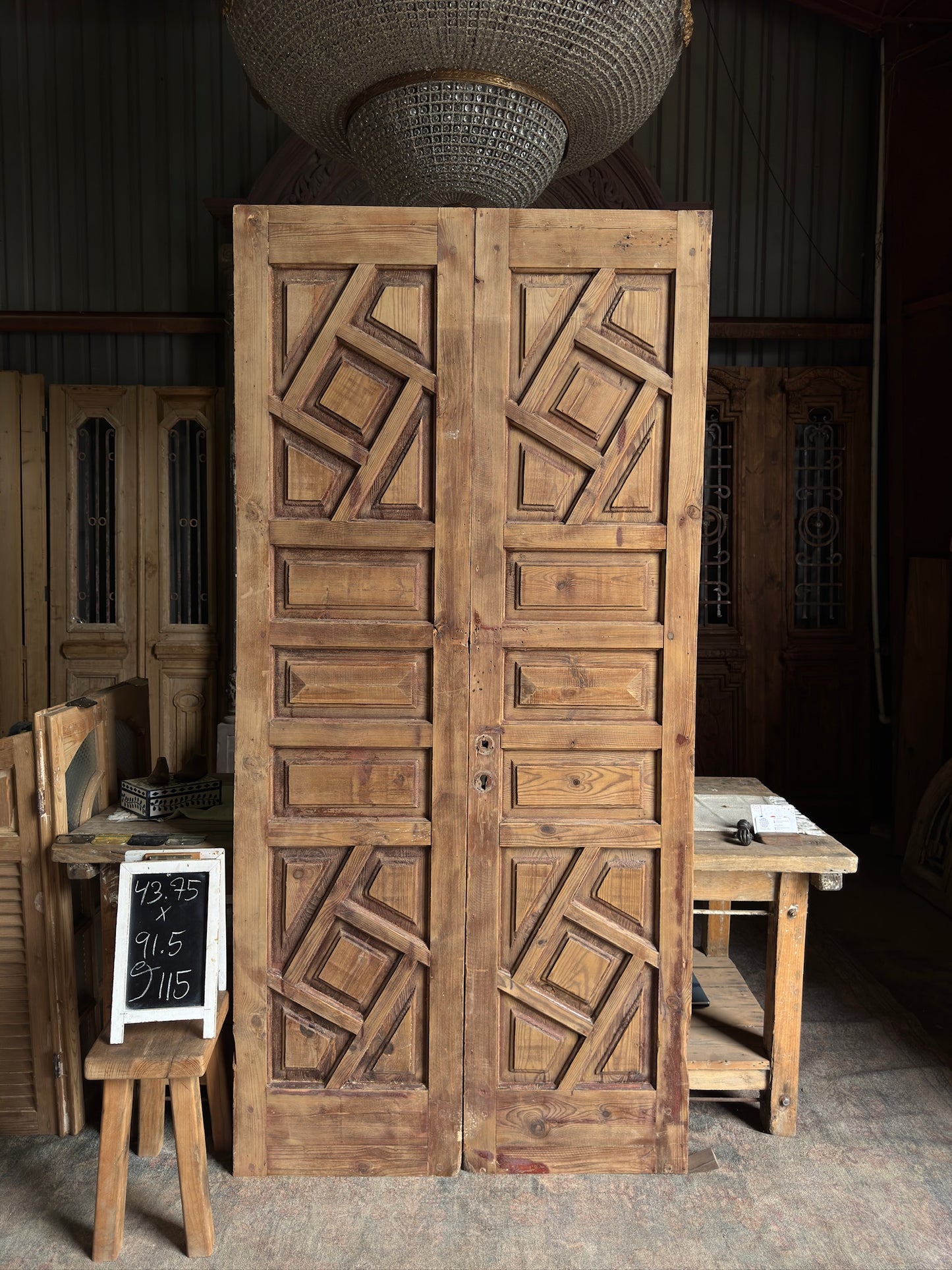 Antique Moraccan Style Solid Doors -43.75x91.5 J115