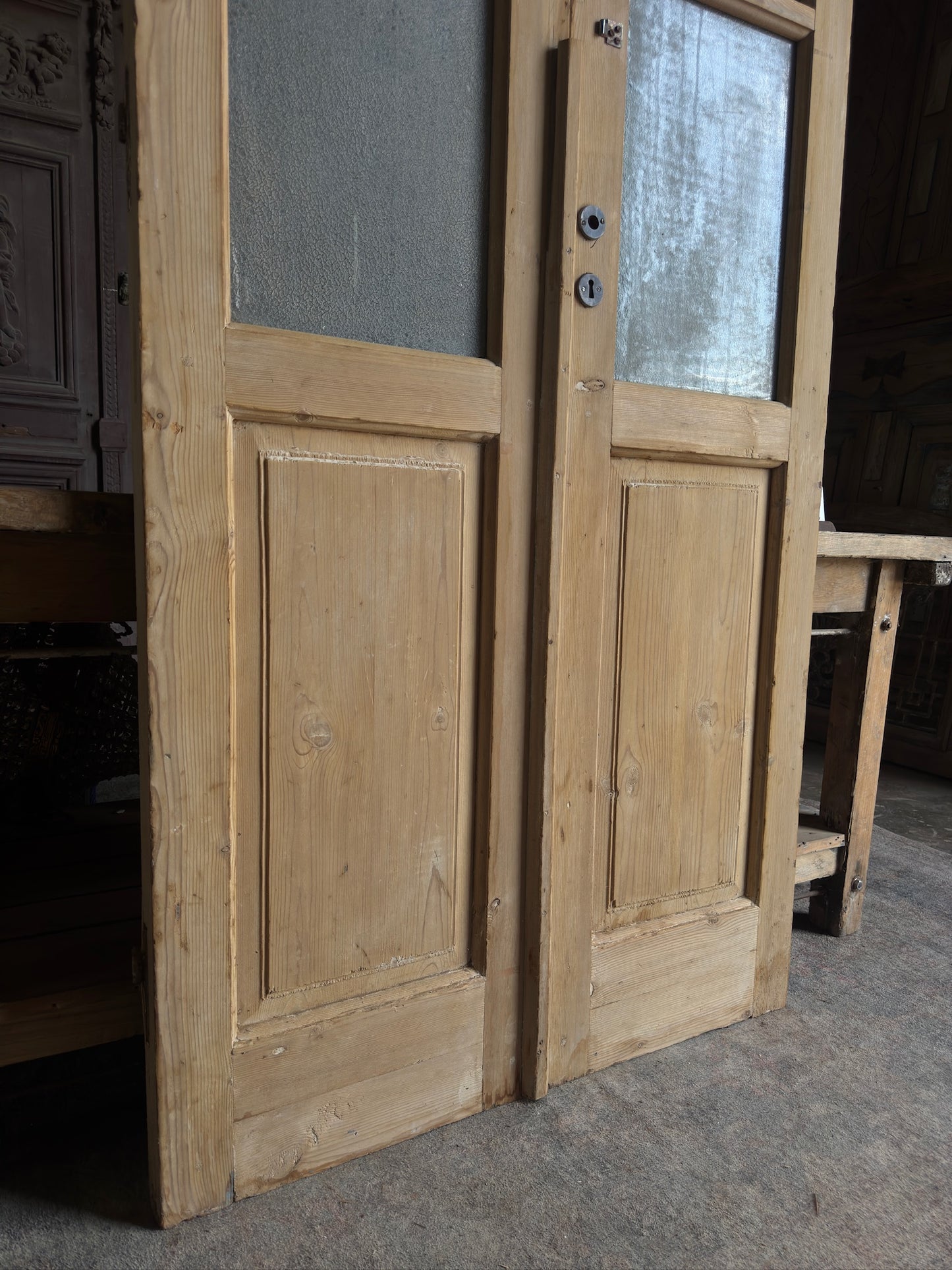 Glass Antique French Doors - 39.25x91 J552