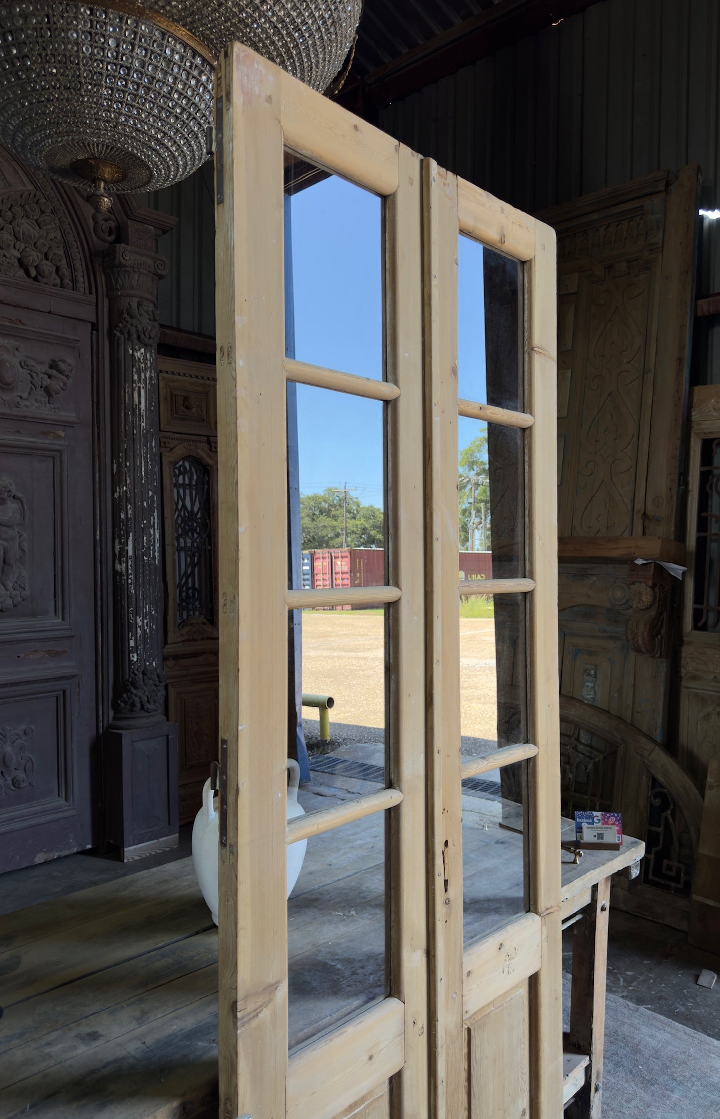 8 Lite European Antique Glass French Doors - 36x92.5 K277