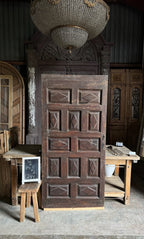 Spanish Diamond Panel Antique Single Door - 36x74.5 - L244