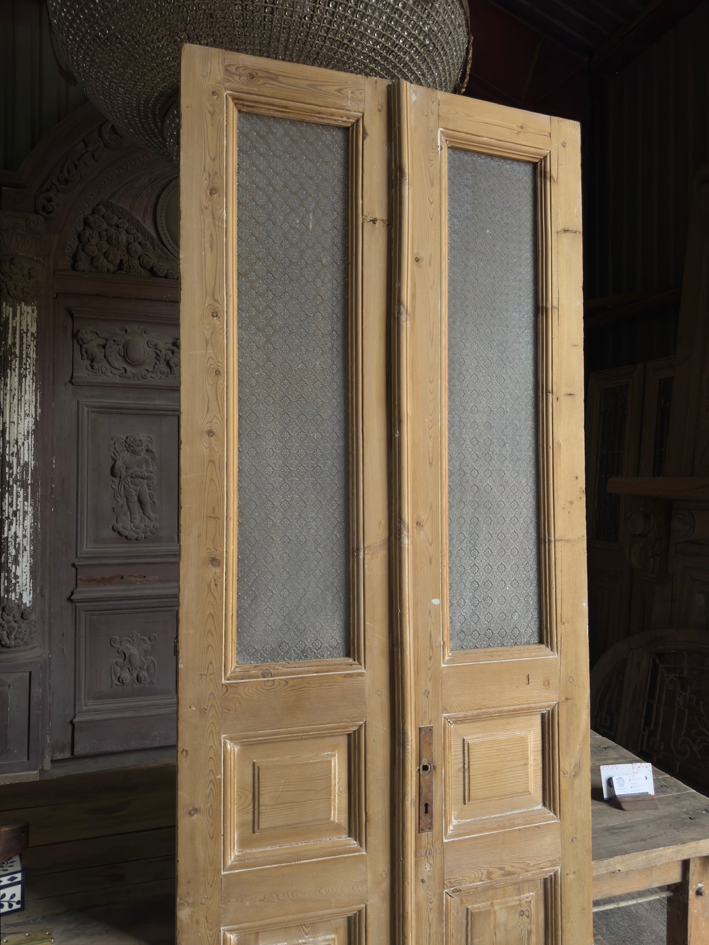 Glass Antique French Doors - 34.75x97 J553