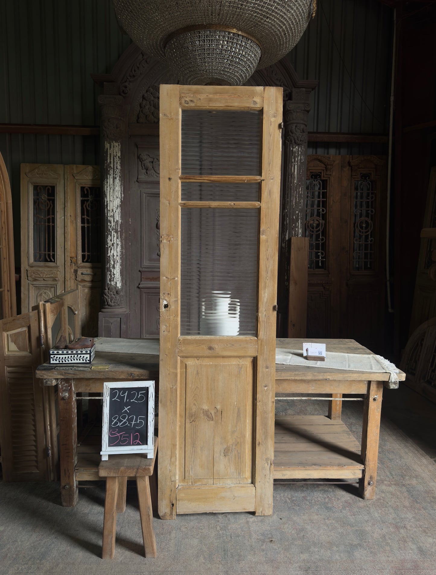 Glass Antique Door - 24.25x88.75 J512