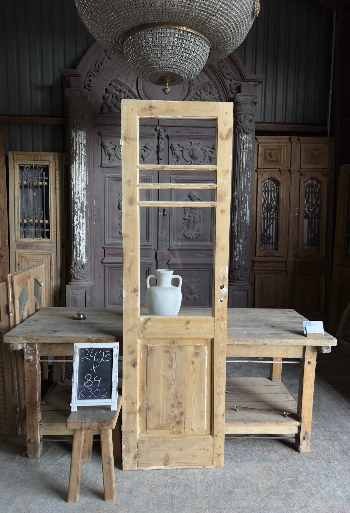 Single Antique Glass Door - 24.25x84 K302
