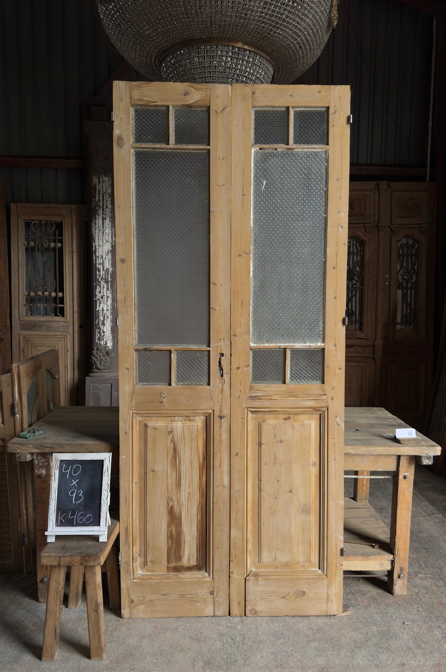 19th Century Antique Glass French Doors - 40x93 K460