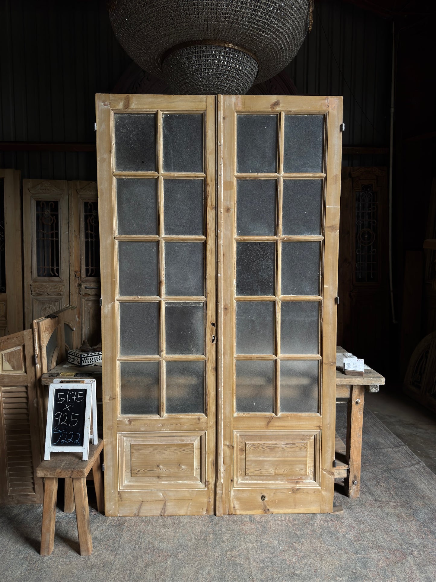Classic Antique Glass French Doors - 51.75x92.5 J222