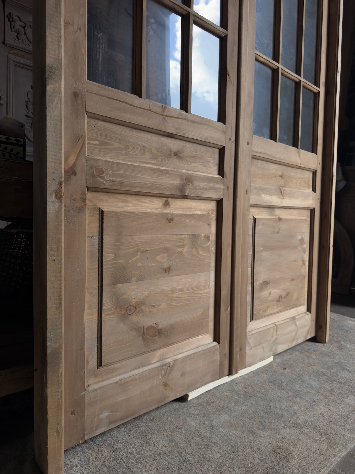 Handcrafted Eyebrow Arch Glass French Door Unit - 60x96 K33
