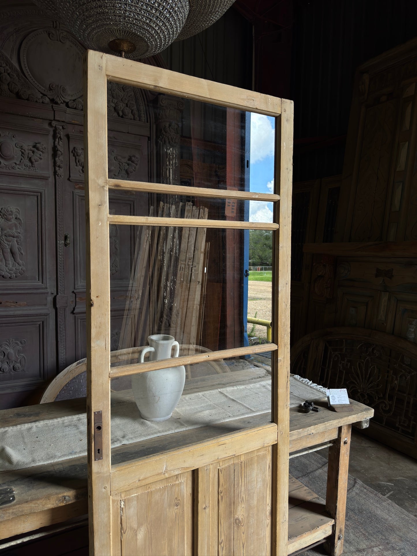 19th Century Antique Glass Door - 32x85 J228