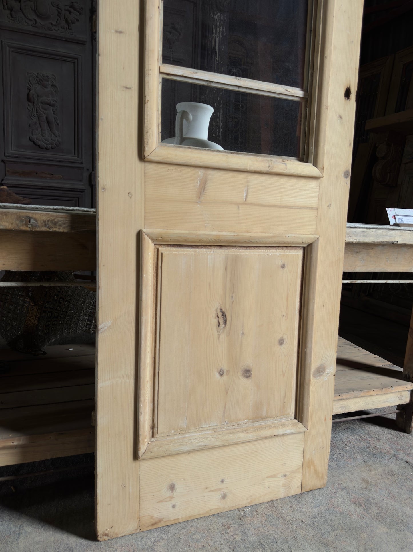 Antique Glass European 2 Panel Door - 27x92.25 C24