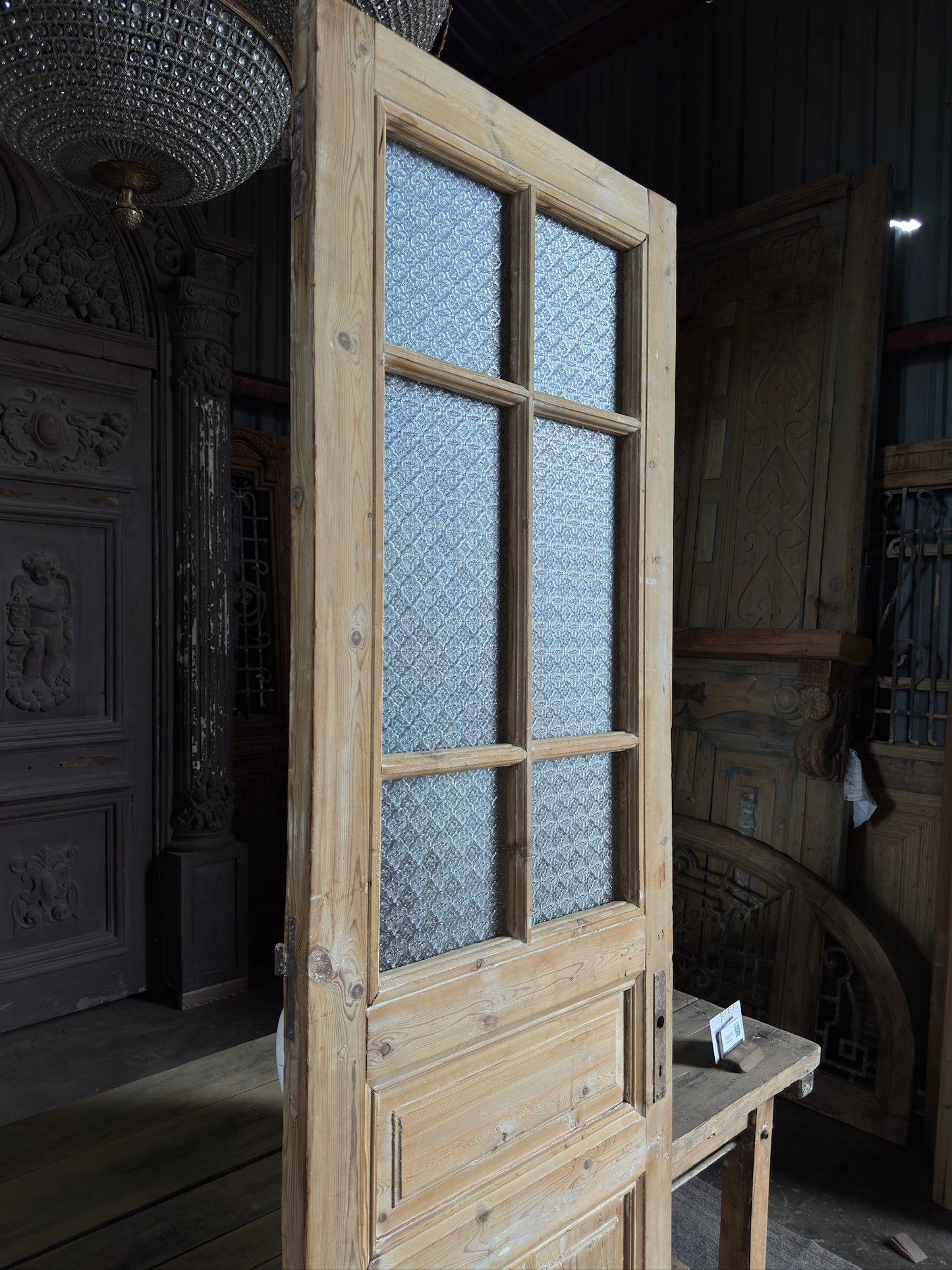 Single Antique Glass Door - 27.75x93 J592