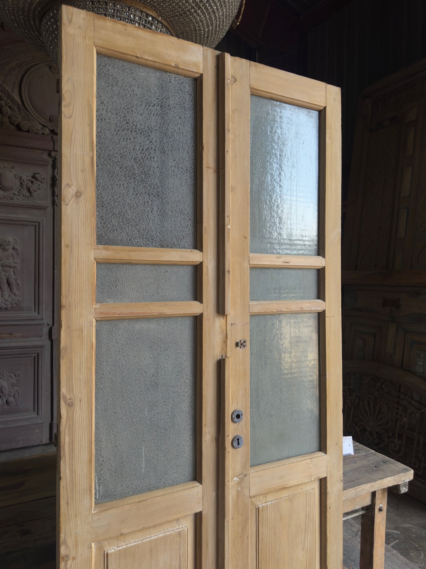 Glass Antique French Doors - 39.25x91 J552