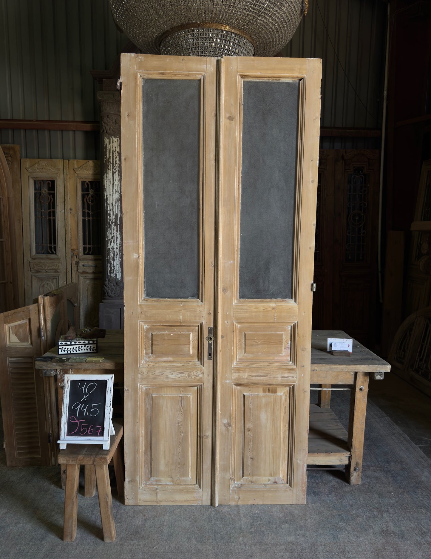 Glass Antique French Doors - 40x94.5 J567
