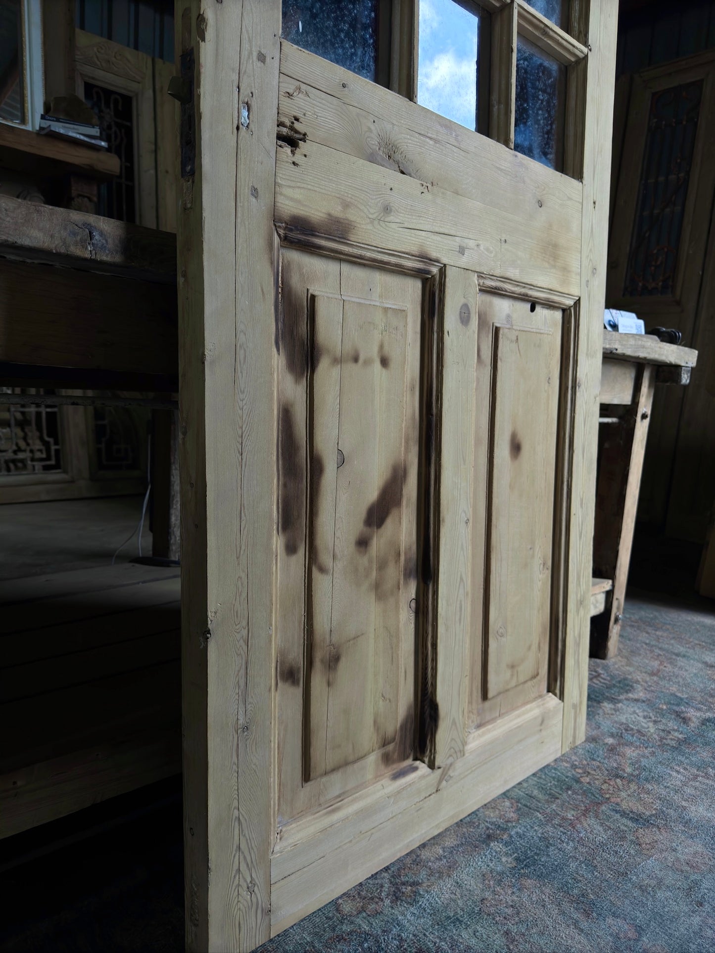 9 Light Single Antique Glass Door - 32.5x80 G6