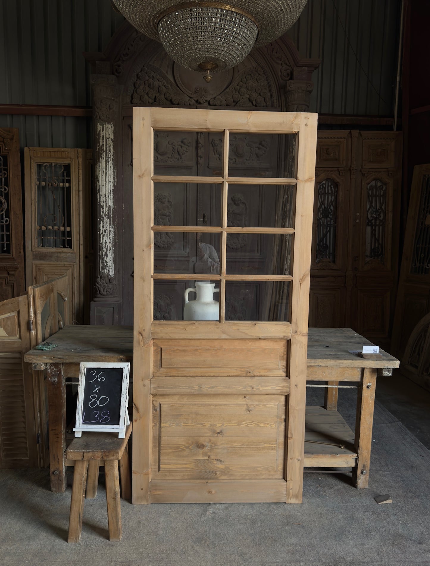 Handcrafted 8 Lite Single Glass Door - 36x80 L38