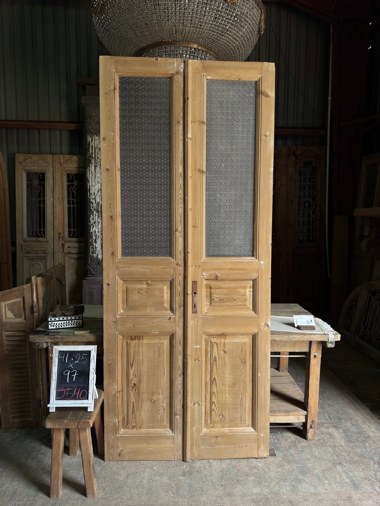 Antique French Glass Doors - 41.25x97 J540