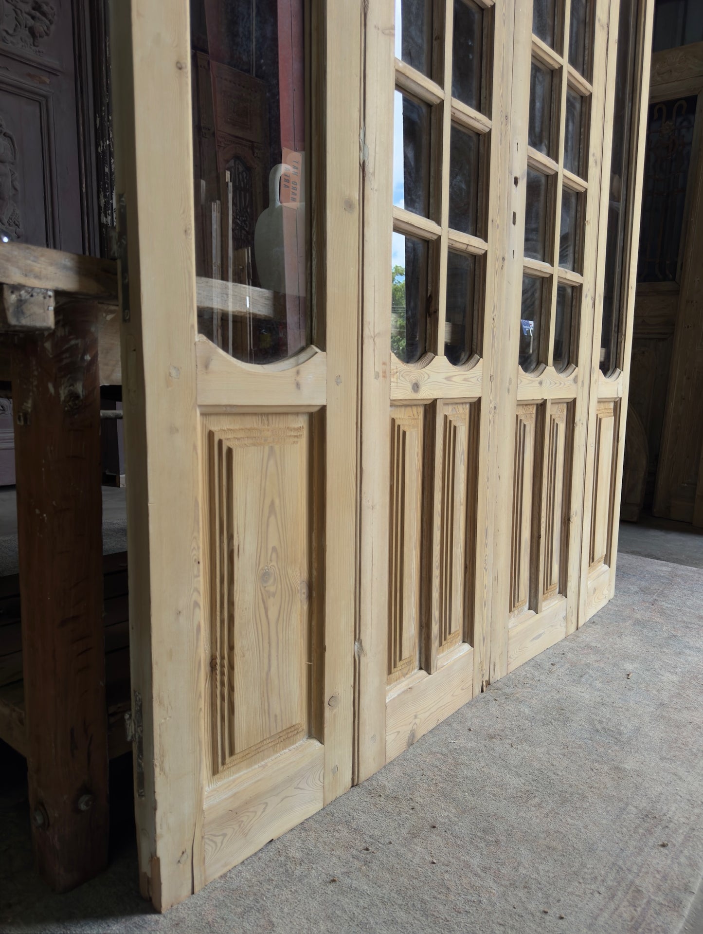 French Provincial Antique Bi-Fold Glass Doors - 67.5x83.5 K242
