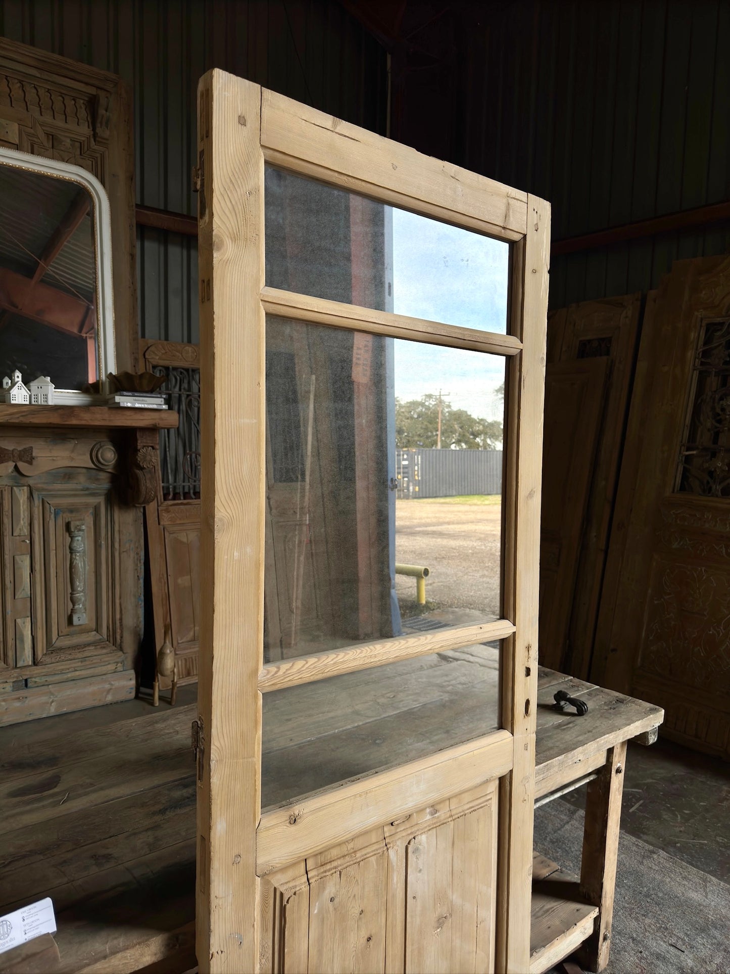 3 Light Antique Glass Single Door - 31x80.75 H2