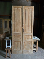 3 Panel Antique Solid French Doors - 45x100.5 J394