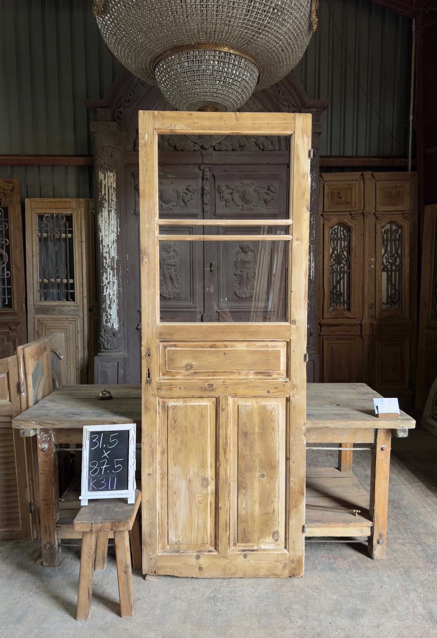 Antique Glass Single Door - 31.5x87.5 K311