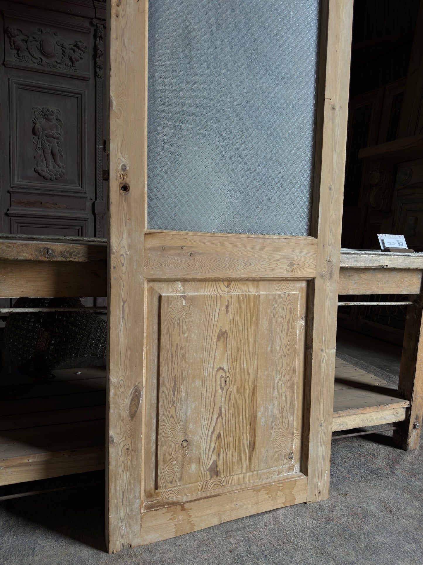 19th Century Antique Glass Door - 27.25x84.5 J483