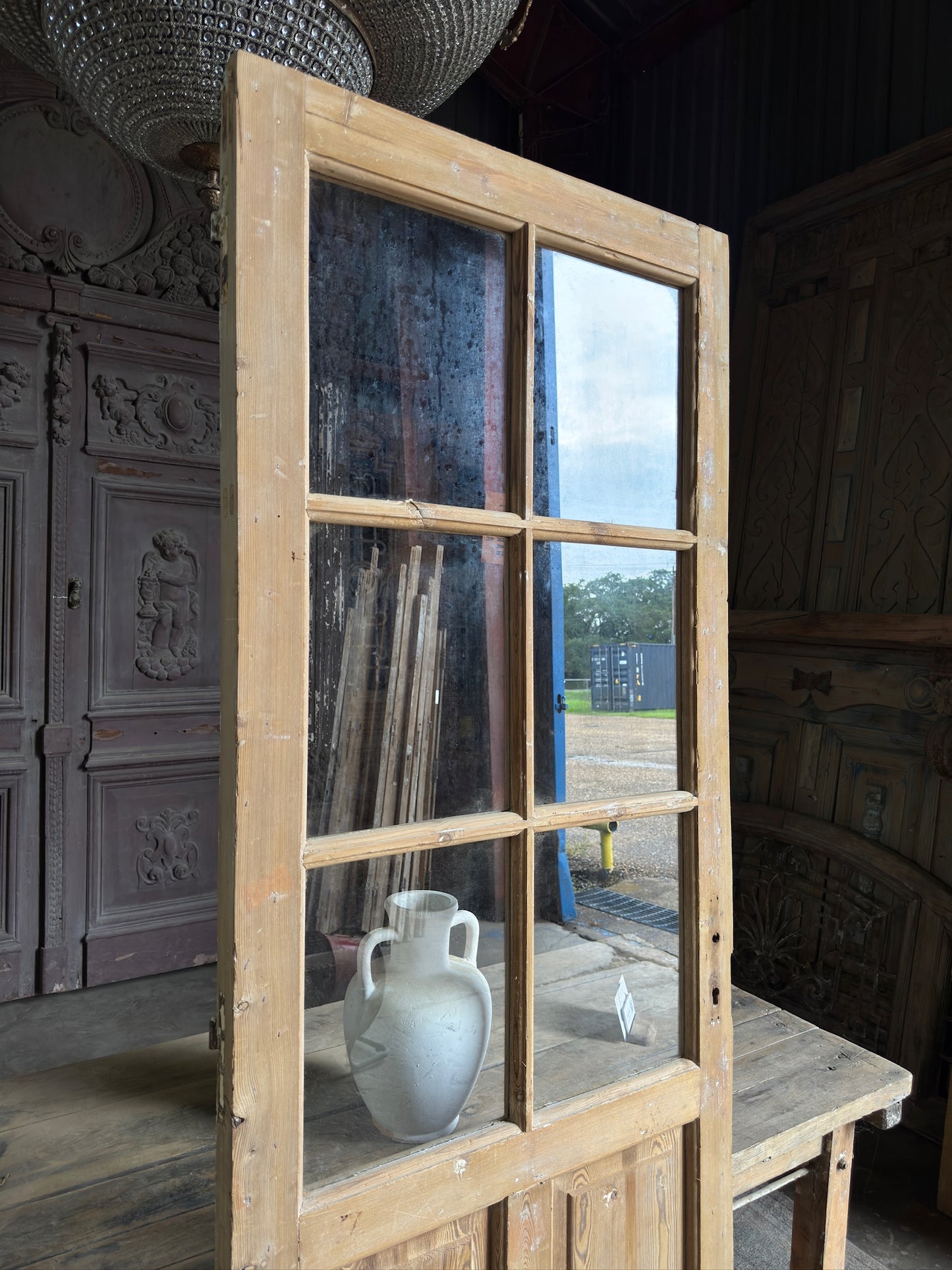 6 Lite Antique Glass Single Door - 30.75x88 K124
