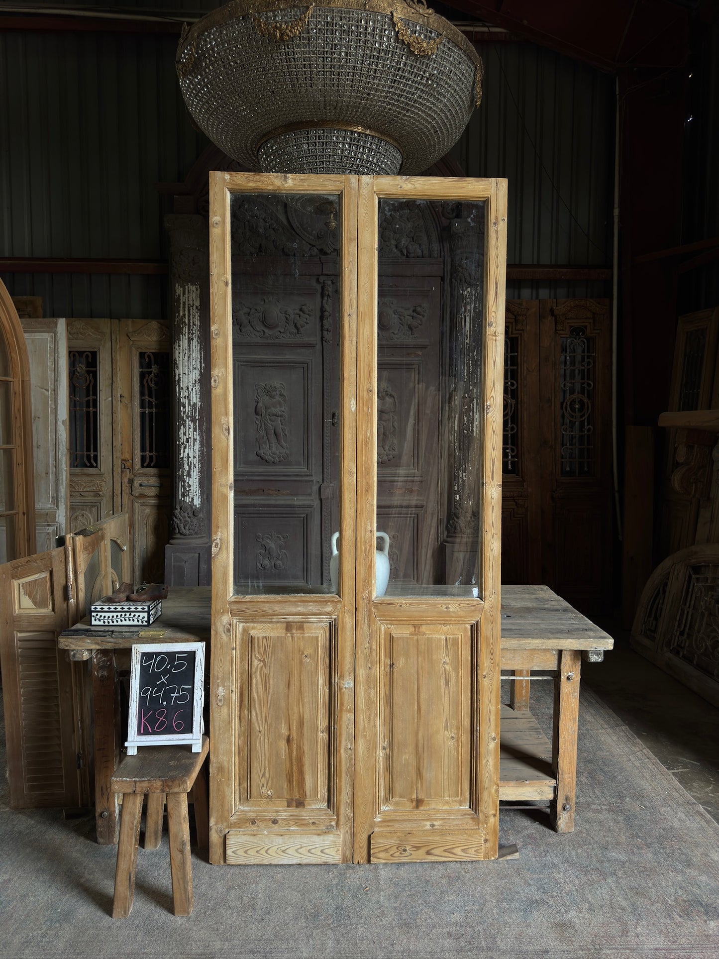 Glass Antique French Doors - 40.5x94.75 K86