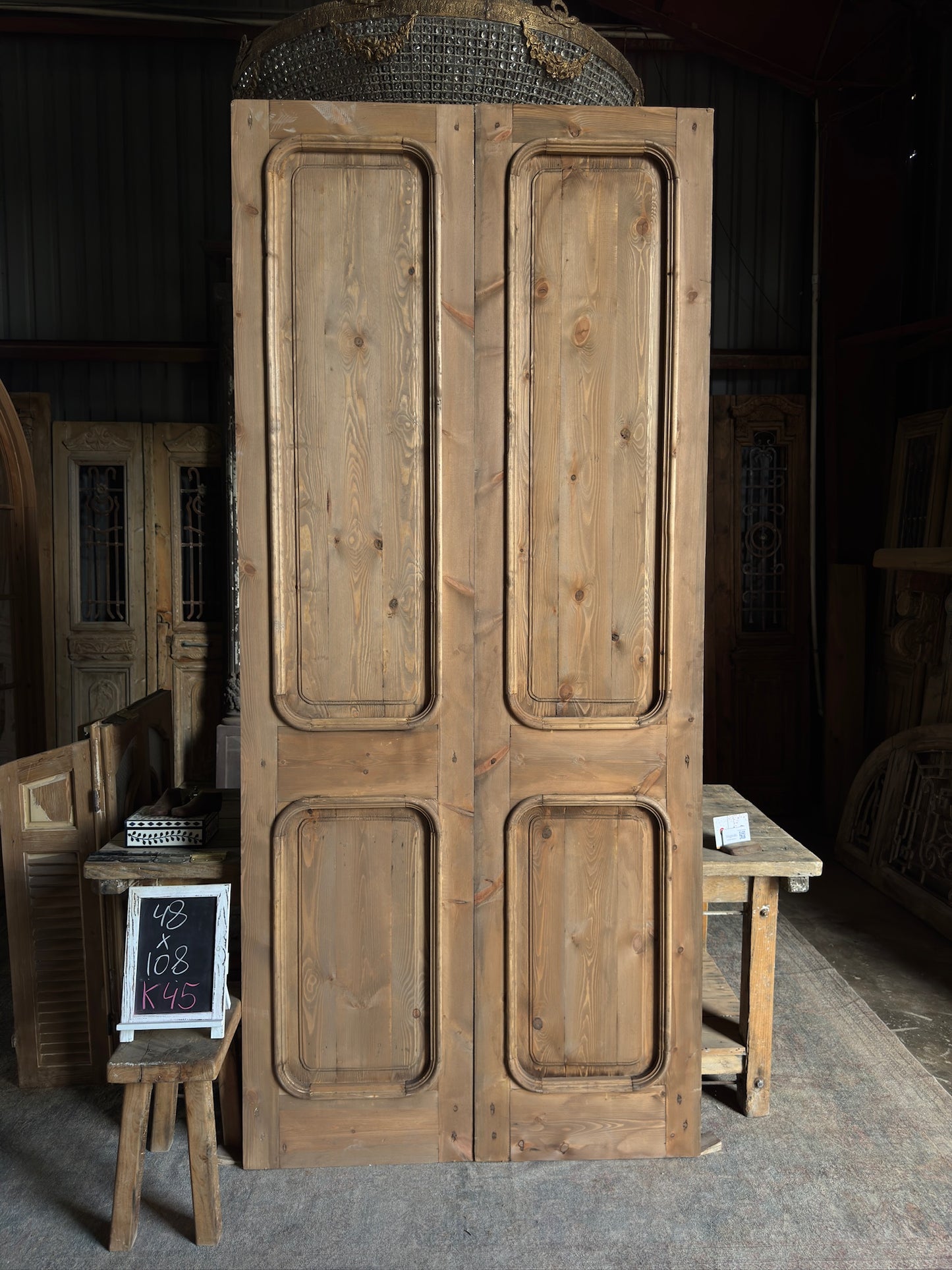 Handcrafted 2 Panel Rounded Moulding French Doors - 48x108 K45
