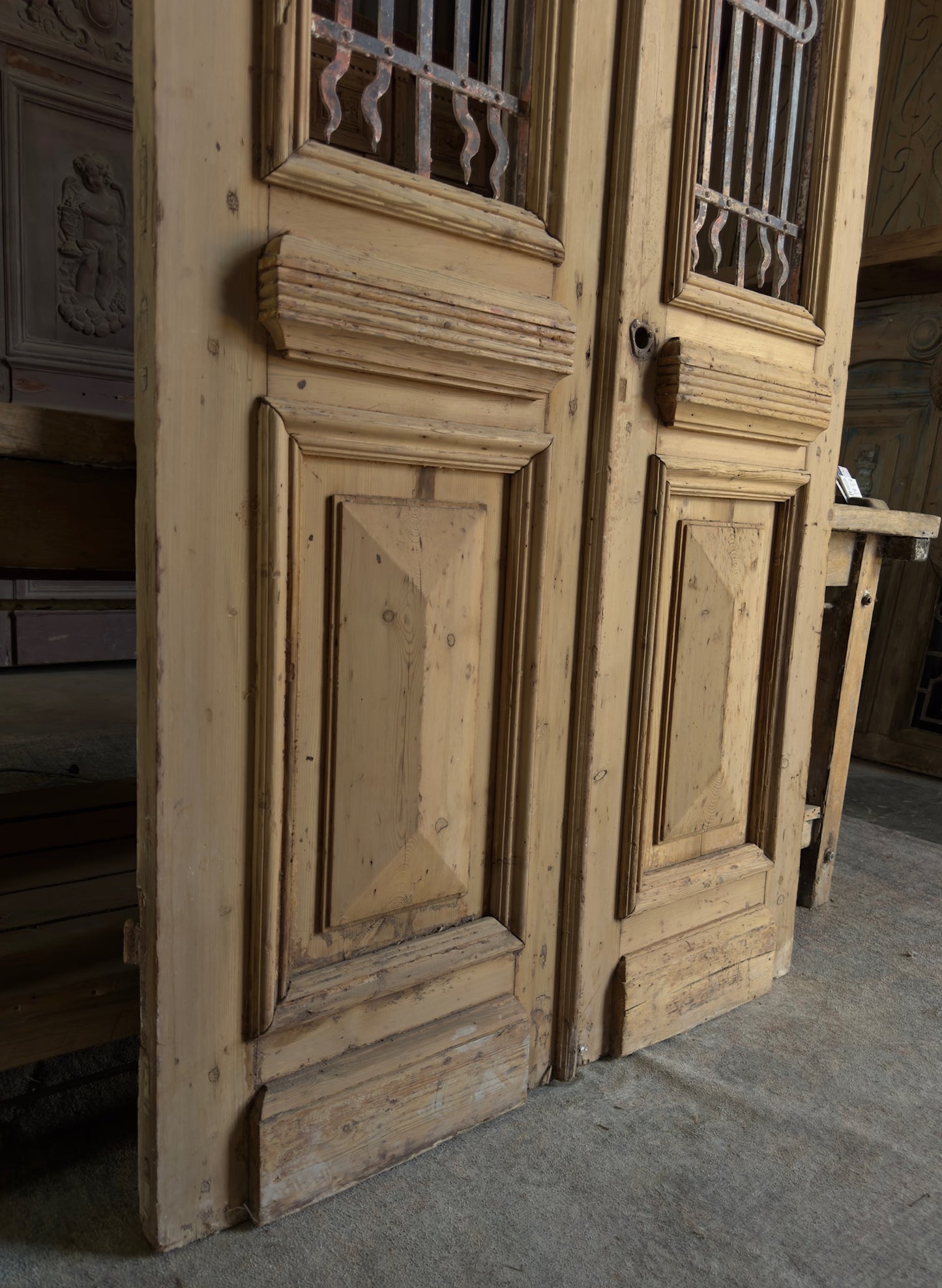 19th Century Antique Iron French Doors - 43x99 K393