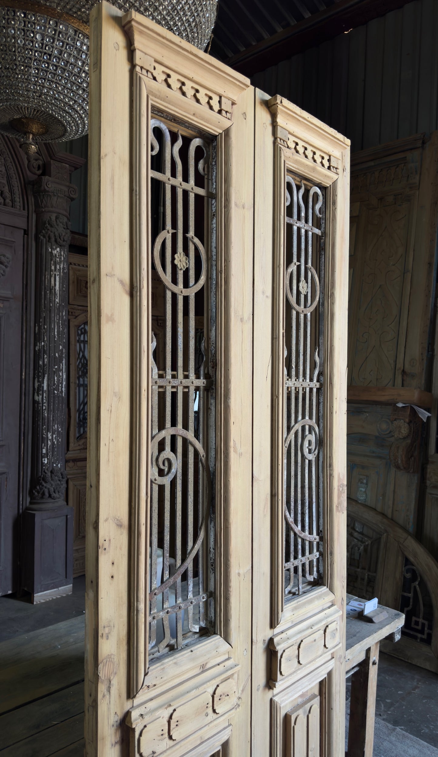 19th Century Antique Iron Double Doors - 36x96 K442