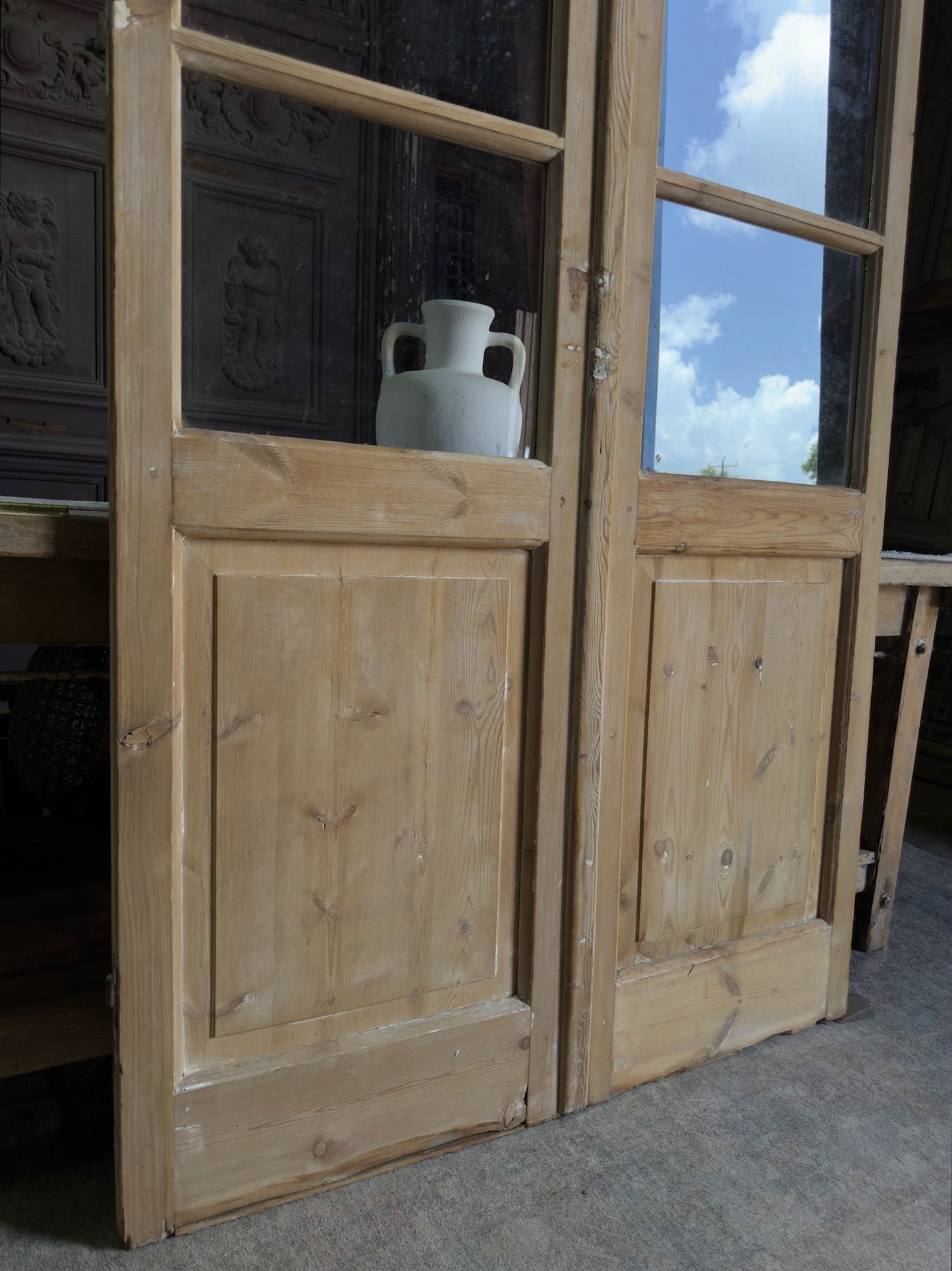6 Lite European Antique Glass French Doors - 46x88.5 J506