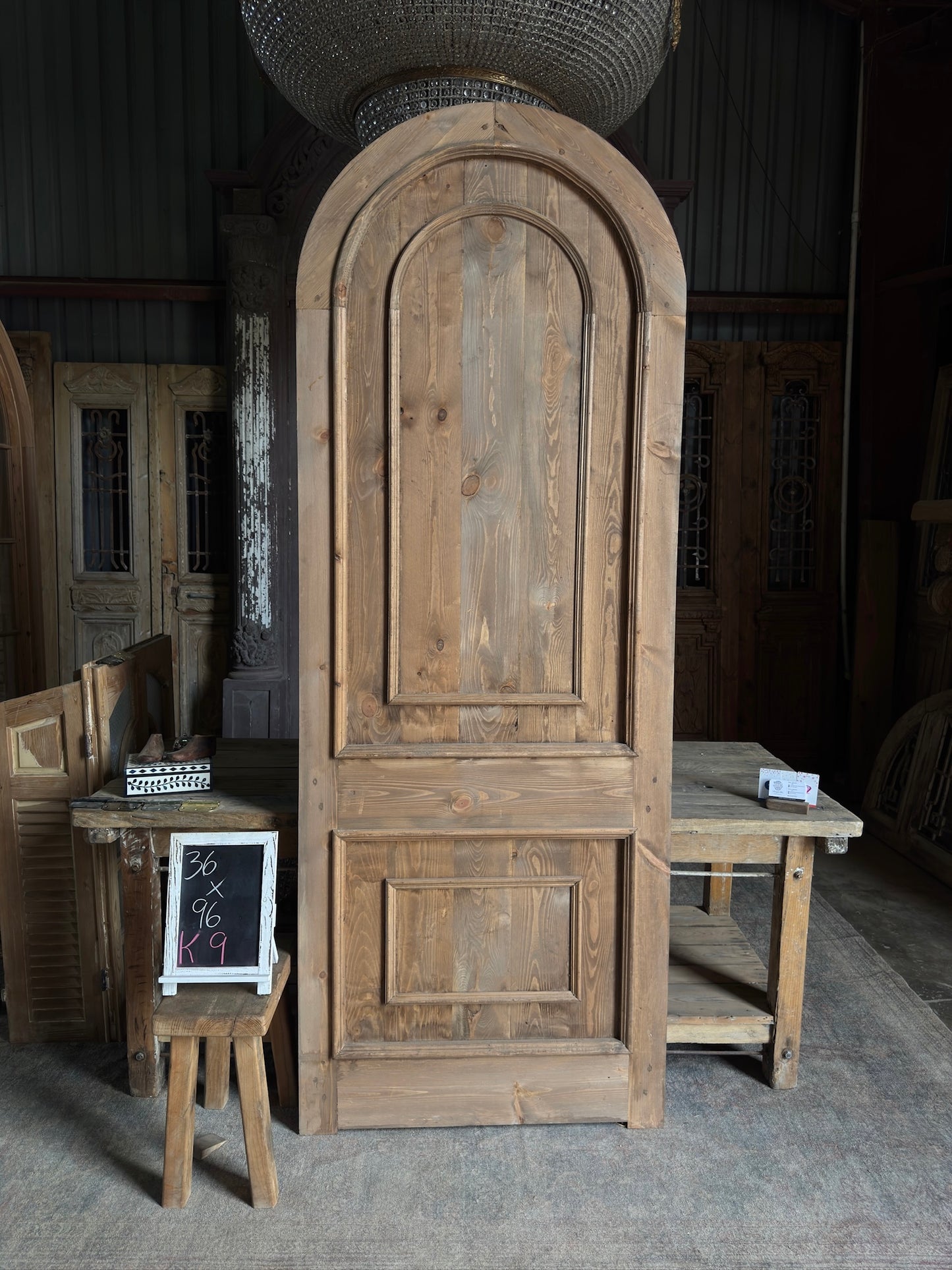 Handcrafted 2 Panel Solid Arched Door - 36x96 K9
