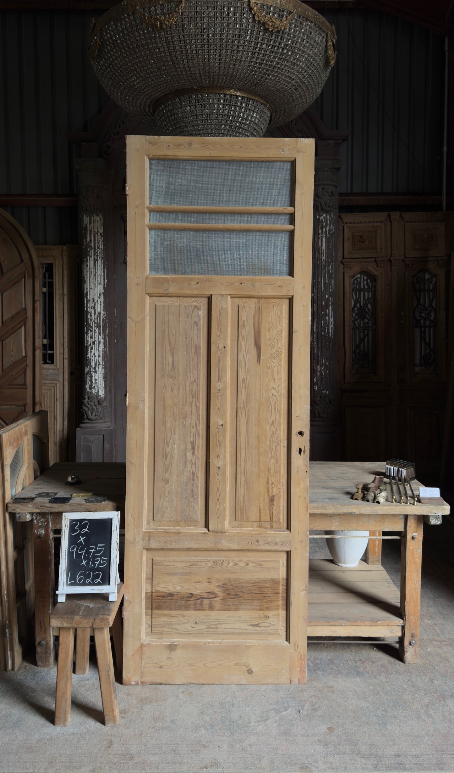 Antique Obscured Glass 1 Lite Door - 32x94.75 - L622