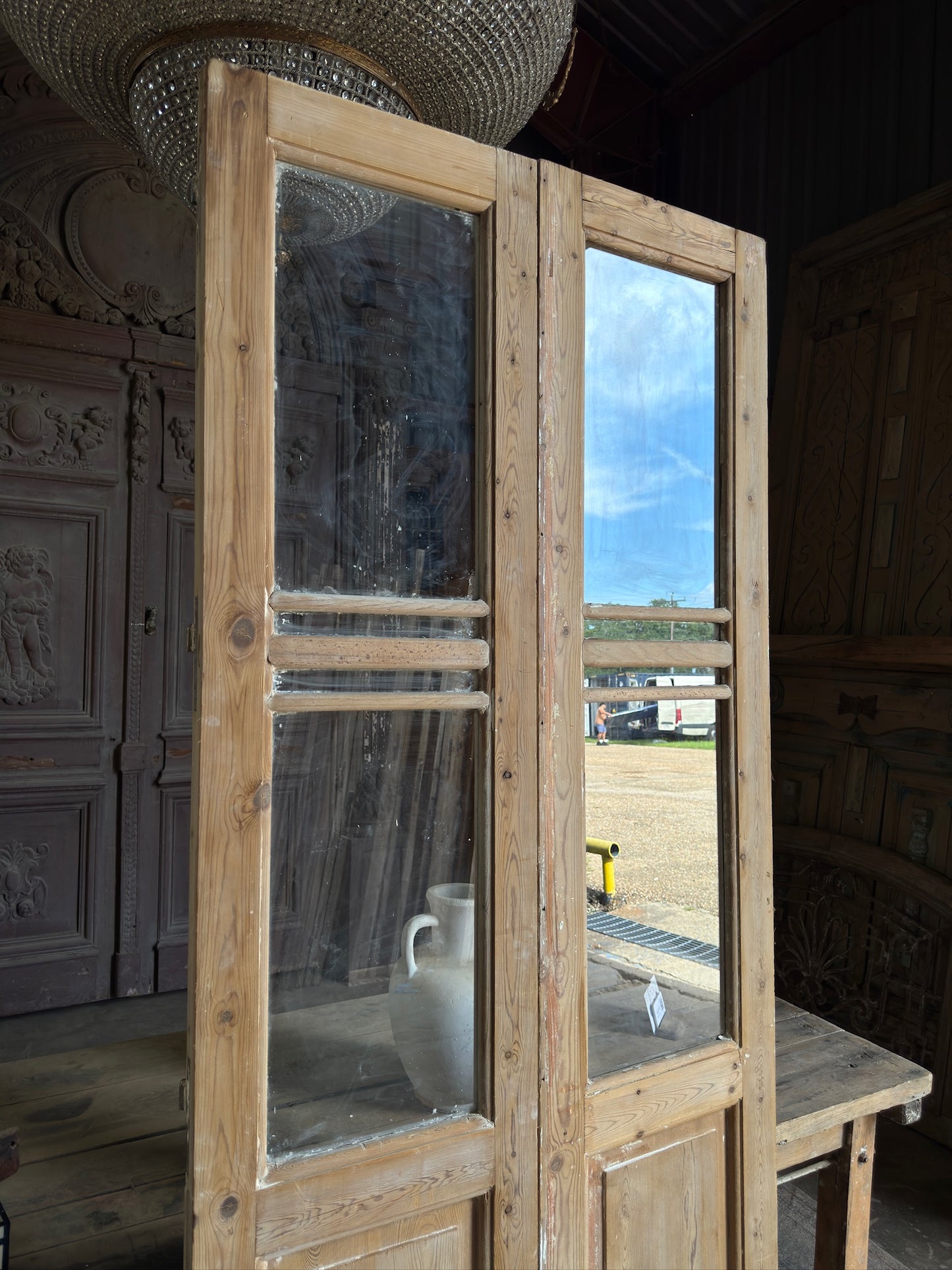 European Glass Antique French Doors - 38x91.5 K98