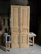 3 Panel Antique Solid French Doors - 42.5x98.5 J442