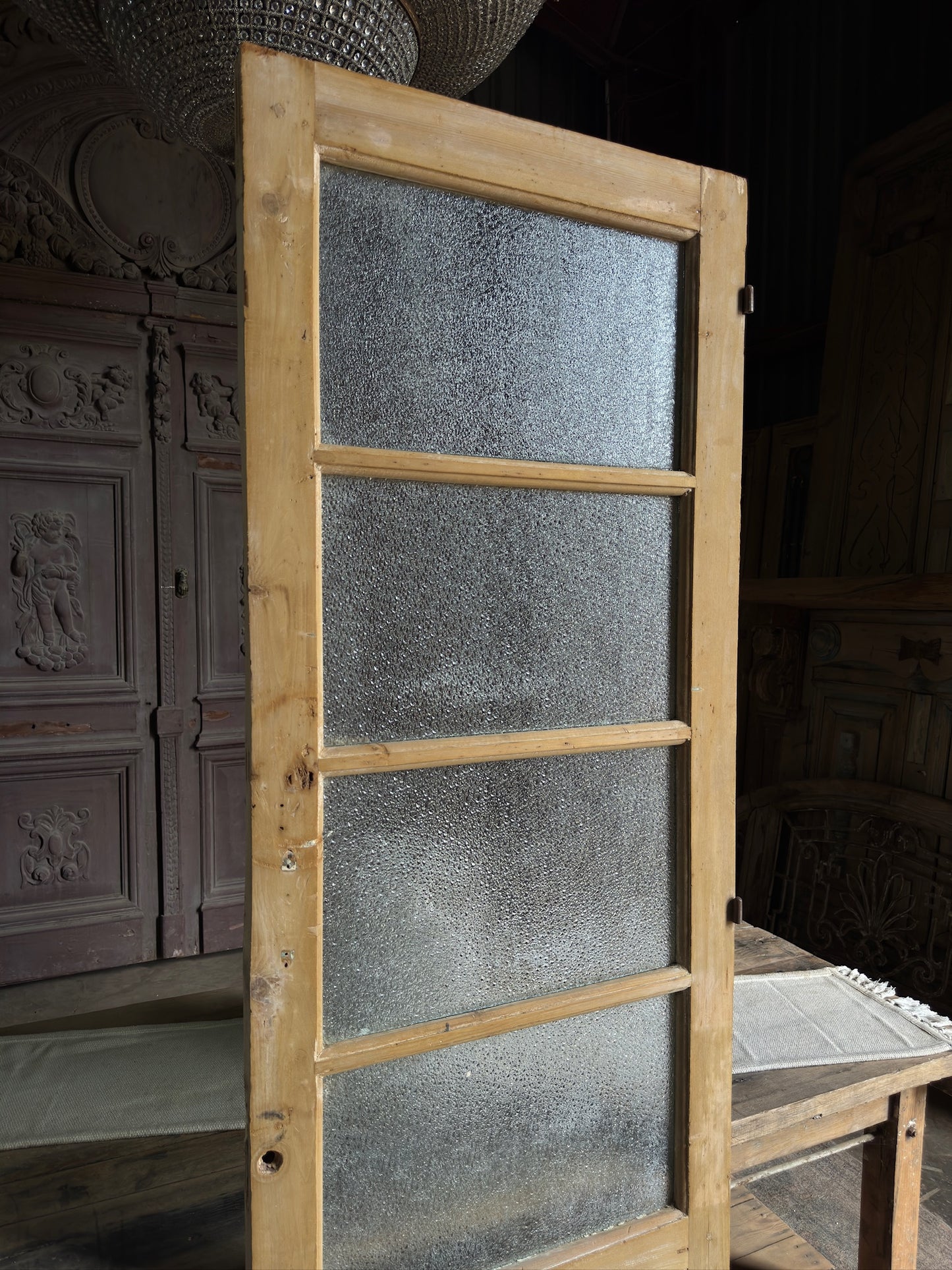 4 Lite Antique Glass Single Door - 27.75x85.5 J497